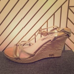 Michael Kors Gold Espadrille Wedges